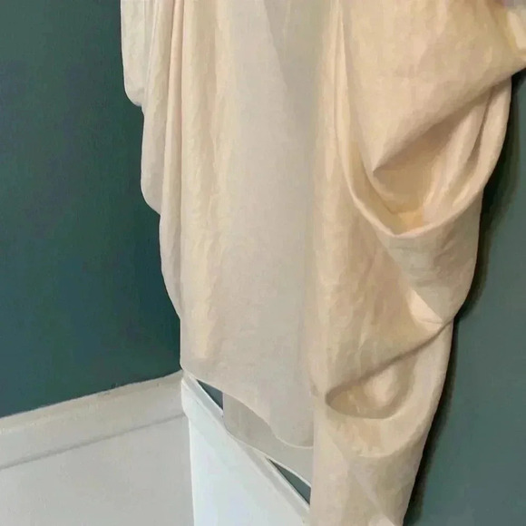 BCBG women’s cream top with dramatic billowing detail - Picture 5 of 7